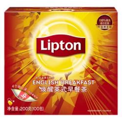 立顿 Lipton 茶叶 红茶茶包 焕醒英式早餐茶100包 200g