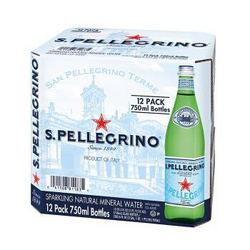 S.PELLEGRINO 圣培露 含气天然矿泉水 750mlx12瓶（玻璃瓶）*2+Laciate UHT牛奶 草莓味 200ml*12盒