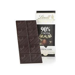 Lindt 瑞士莲 特醇排装 90%可可 黑巧克力 100克/块 *4件