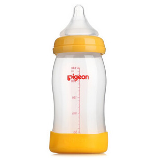 pigeon 贝亲 AA79 宽口径PP奶瓶 240ml 黄色