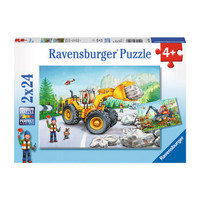 Ravensburger 睿思 儿童玩具 拼图 2*24片装  工作中的挖掘机 078028