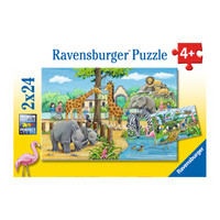 Ravensburger 睿思 儿童玩具 拼图 2*24片装  欢迎你来动物园 078066