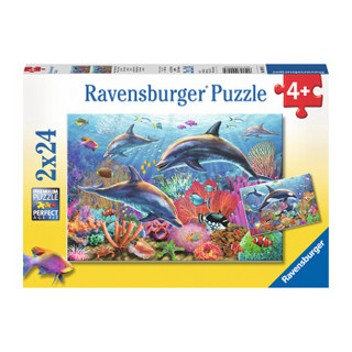 Ravensburger 睿思 儿童玩具 拼图 2*24片装  海底世界 090174