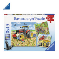 Ravensburger 睿思 儿童益智 拼图玩具 3*49片装 大型机械 080120