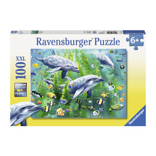 Ravensburger 睿思 平面纸拼图 100片装 海豚三重奏 106059