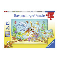 Ravensburger 睿思 纸质拼图 2*12片装 潜水寻宝 076031