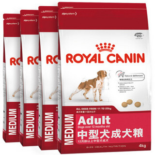 ROYAL CANIN 皇家狗粮 M25中型犬成犬狗粮 12月龄以上 4kg*4