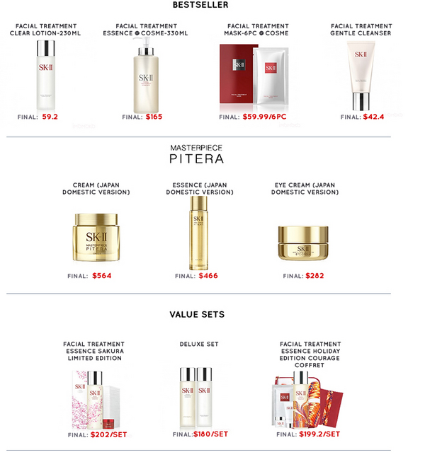 iMomoko美国官网 精选 SK-II 全线护肤品新年促销（含神仙水、限量套装等）