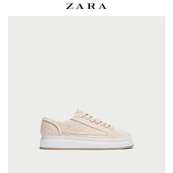 ZARA  女鞋 人造皮草防水台运动鞋 15633201002