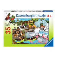 Ravensburger 睿思 平面拼图 50片以下 35片 白天的动物园 087785