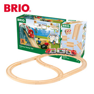 BRIO World 电动火车木制轨道拓展包 火车轨道初始套装扩展包33394