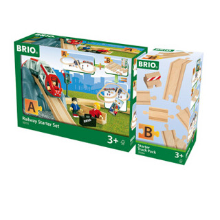 BRIO World 电动火车木制轨道拓展包 火车轨道初始套装扩展包33394