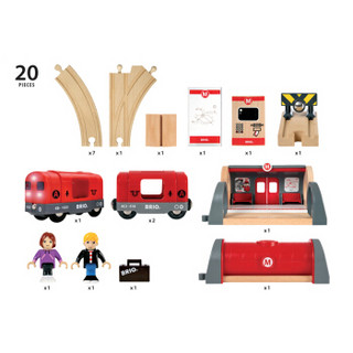 BRIO World 旅行主题 火车轨道套装 声光地铁车站套装33513