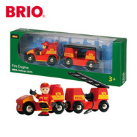 BRIO World 救援主题 儿童玩具 红色声光救火车33576