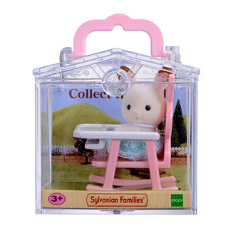 Sylvanian Families 森贝儿家族 过家家模型摆件 巧克力兔宝宝和餐椅5197