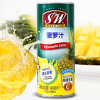 S&W 优实 源自真果 100%NFC 菠萝汁 240ml*4罐