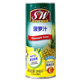 S&W 优实 源自真果 100%NFC 菠萝汁 240ml*4罐