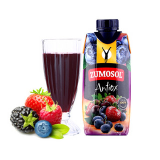 ZUMOSOL 赞美诗 100%NFC 葡萄蓝莓草莓混合汁 330ml*6 6盒