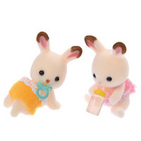 Sylvanian Families 森贝儿家族 兔家族系列 巧克力兔家族 过家家玩具 巧克力兔双胞胎32278