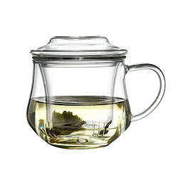 凤朗 三件式玻璃泡茶杯 办公专用茶杯 330CC