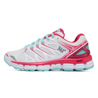 361361度国际线sensation女士跑鞋白色胭脂红365