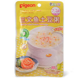 pigeon 贝亲 食与育系列 婴幼儿粥 三文鱼土豆味 80g *15件