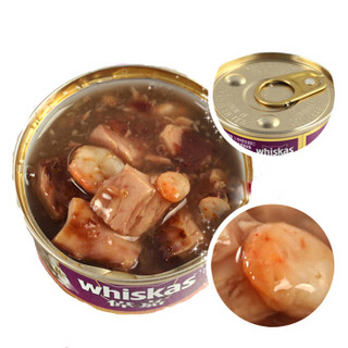 whiskas 伟嘉 白饭鱼及吞拿鱼味 猫罐头 85g 24罐