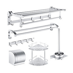 LTENG 蓝藤 太空铝浴室挂件套装 豪华款6件套