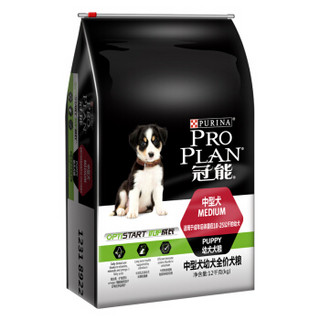 PRO PLAN 冠能 优护营养系列 牛初乳中型犬幼犬狗粮 12kg