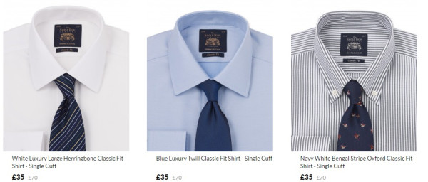 SAVILE ROW COMPANY英国官网 精选男士衬衫专场