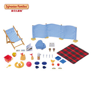 Sylvanian Families 森贝儿家族 海边主题情景套装 过家家玩具 海边度假套22388