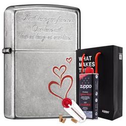 之宝(Zippo)打火机套装礼盒 永恒的爱ZBT-1-1(火机+小油133ml+火石6粒装)煤油防风火机