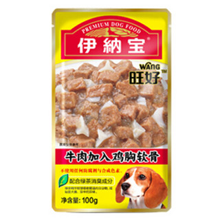 INABA 伊纳宝 旺好 牛肉+鸡胸软骨 犬湿粮包 100g 1包