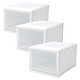  IRIS爱丽思 BC500D三个装 可叠加塑料收纳深型抽屉整理箱套装可组收纳柜　