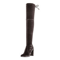 STUART WEITZMAN Highchamp Stretch Velvet 女款过膝靴 