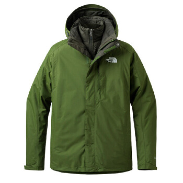north face 北面 cz51 男款防水透气保暖三合一冲锋衣 h7f/绿色 xxxl
