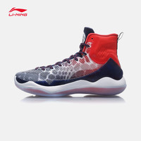 LI-NING 李宁 驭帅 XI 男子篮球鞋 白色/薄蓝色/荧光桃红/黑色 42