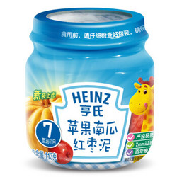 Heinz 亨氏 婴幼儿蔬果泥 113g 苹果南瓜红枣味
