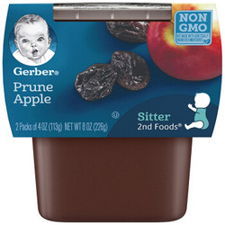 Gerber 嘉宝 婴幼儿果蔬泥 113g 2段 苹果西梅味 2罐 *5件