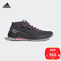 adidas 阿迪达斯 Dame 4 男子篮球鞋 43 1号黑色/灰色