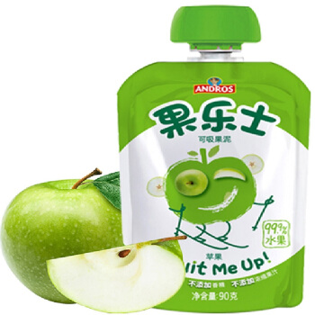 andros 安德鲁 果乐士 婴幼儿果泥 90g 苹果味 1袋 *2件