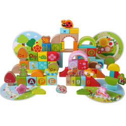 Hape 积木玩具 80粒 E8312 宝宝花园积木