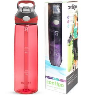 contigo 单层运动吸管 塑料水杯 750ml 红色