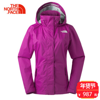 THE NORTH FACE 北面 2U8U 女款春秋拉链式可拆卸冲锋衣 146/紫红色 M 