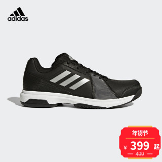 adidas 阿迪达斯 approach 男子网球鞋 42.5 1号黑色/银金属/五度灰