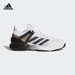 adidas 阿迪达斯 adizero ubersonic 2 男子网球鞋 43.5 亮白/1号黑色/二度灰