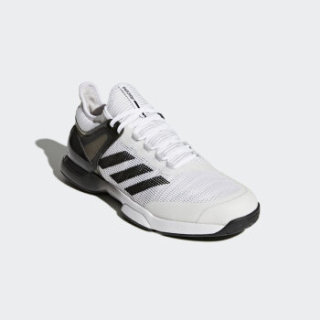 adidas 阿迪达斯 adizero ubersonic 2 男子网球鞋 43.5 亮白/1号黑色/二度灰 