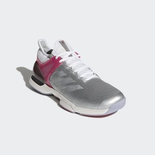 adidas 阿迪达斯 adizero ubersonic 2 男子网球鞋 42.5 暗银金属/灰色/天然粉