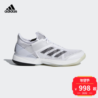 adidas 阿迪达斯 adizero ubersonic 3 女子网球鞋 37 亮白/1号黑色 