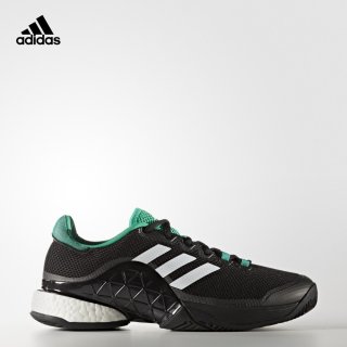 adidas 阿迪达斯 Barricade 2017 boost 男子网球鞋 42 1号黑色/亮白/基础绿